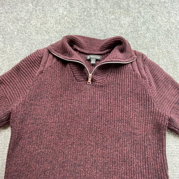 VTG INC International Concepts Sweater Mens M Maroon 1/4 Zip Ribbed Hong Kong - Picture 5 of 12